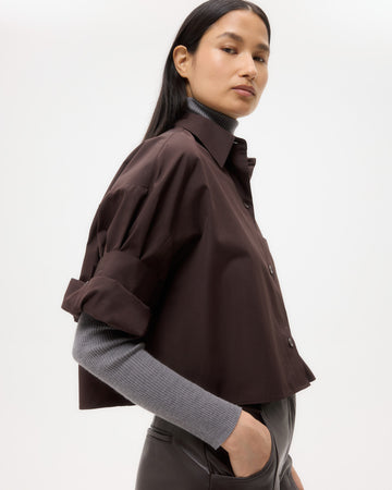 TWP Chocolate Next Ex Shirt in Super Compact Poplin view 2