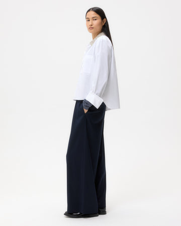 TWP White Dude Shirt With Crystal Collar in Super Compact Poplin view 4