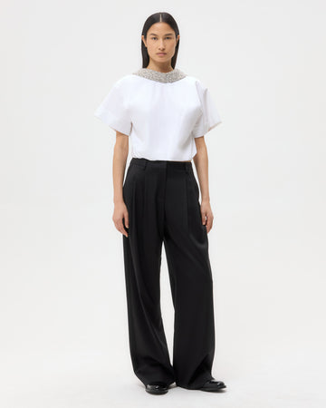TWP White Forever and Always Reversible Shirt With Crystal Collar in Super Compact Poplin view 4