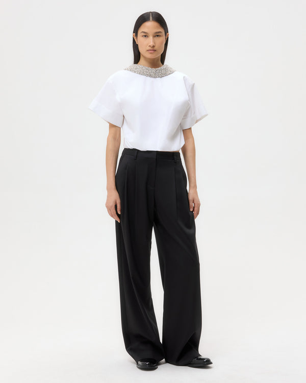 TWP White Forever and Always Reversible Shirt With Crystal Collar in Super Compact Poplin view 4