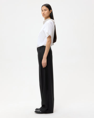 TWP White Forever and Always Reversible Shirt With Crystal Collar in Super Compact Poplin view 5