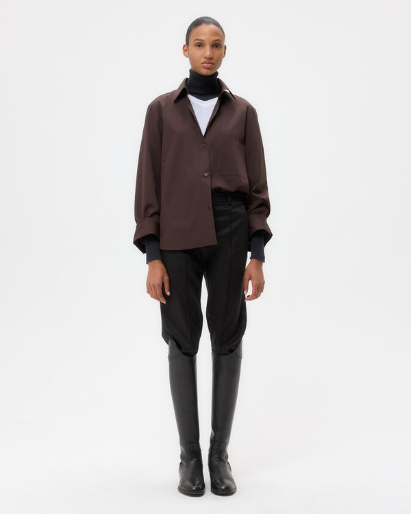 TWP Chocolate Next Morning Shirt in Super Compact Poplin view 6