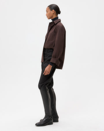 TWP Chocolate Next Morning Shirt in Super Compact Poplin view 4