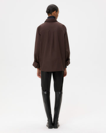 TWP Chocolate Next Morning Shirt in Super Compact Poplin view 5