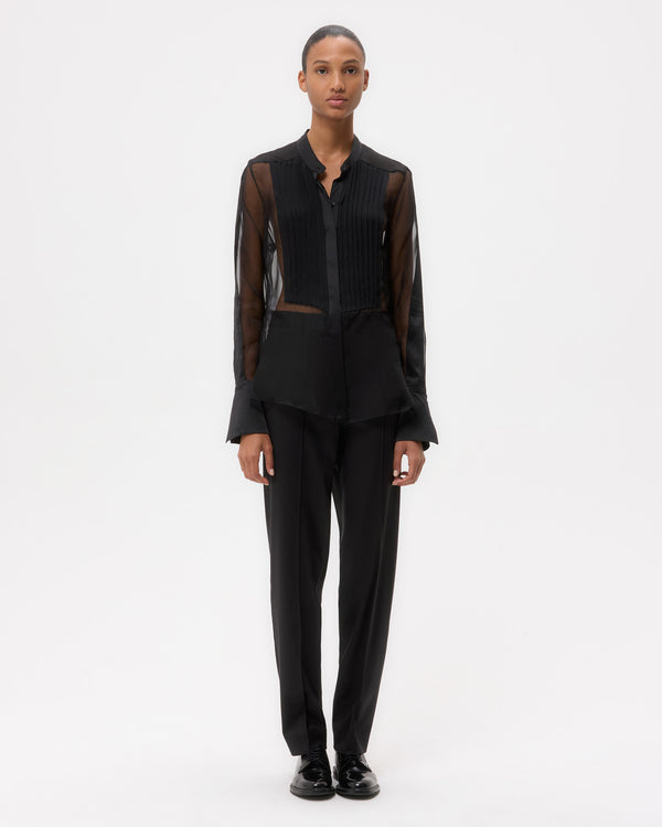 TWP Black Peyton Top in Silk Organza view 6
