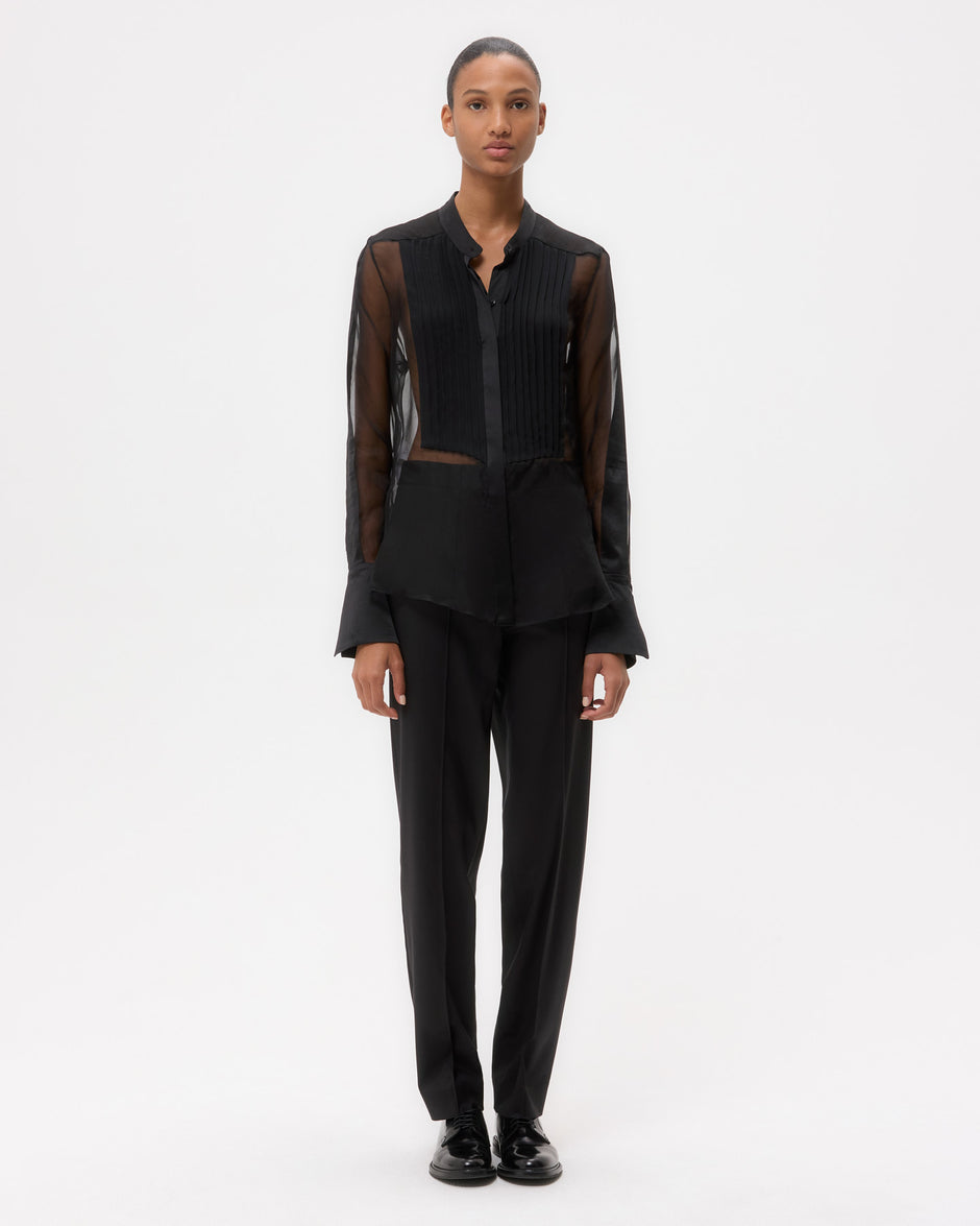 TWP Black Peyton Top in Silk Organza view 6