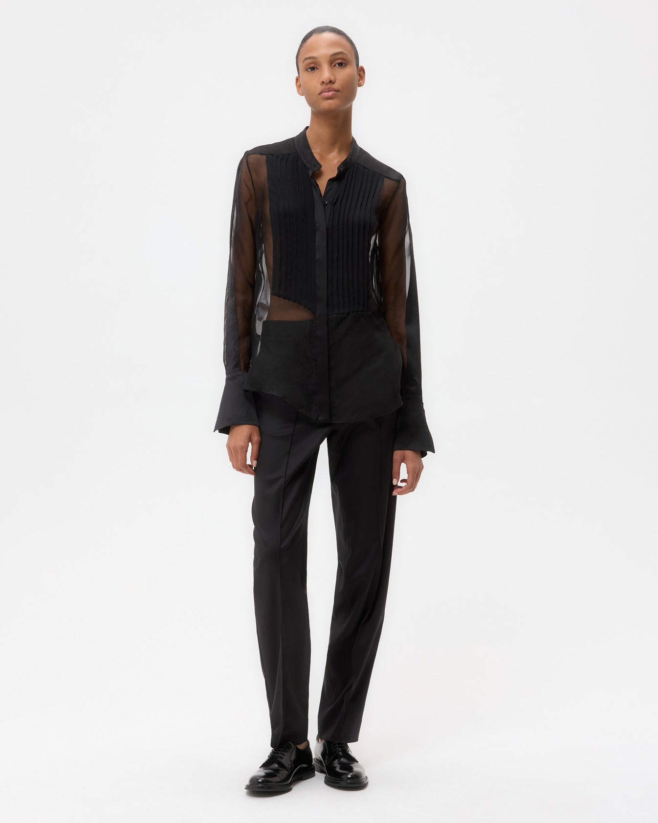 TWP Black Peyton Top in Silk Organza view 3