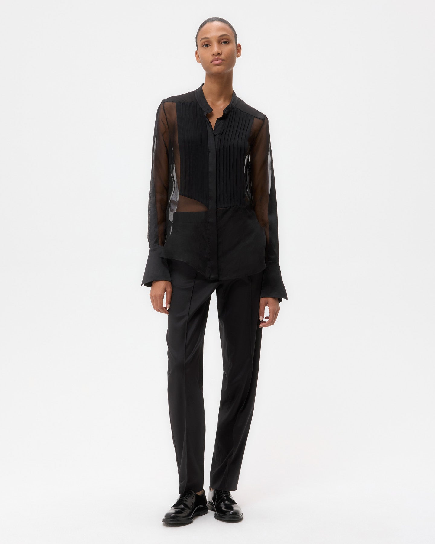 TWP Black Peyton Top in Silk Organza view 3