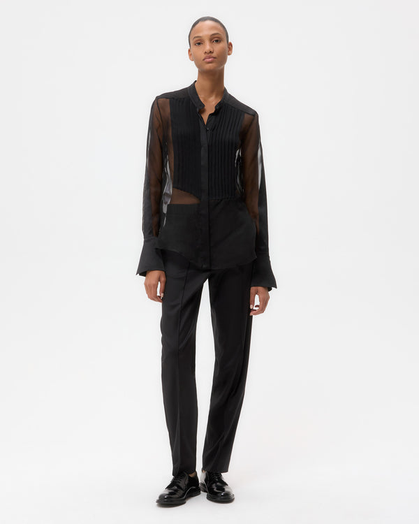 TWP Black Peyton Top in Silk Organza view 3