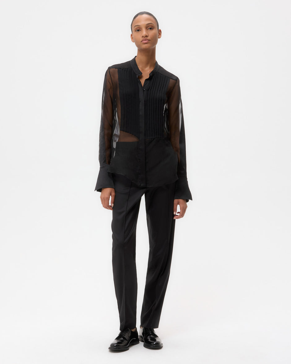TWP Black Peyton Top in Silk Organza view 3