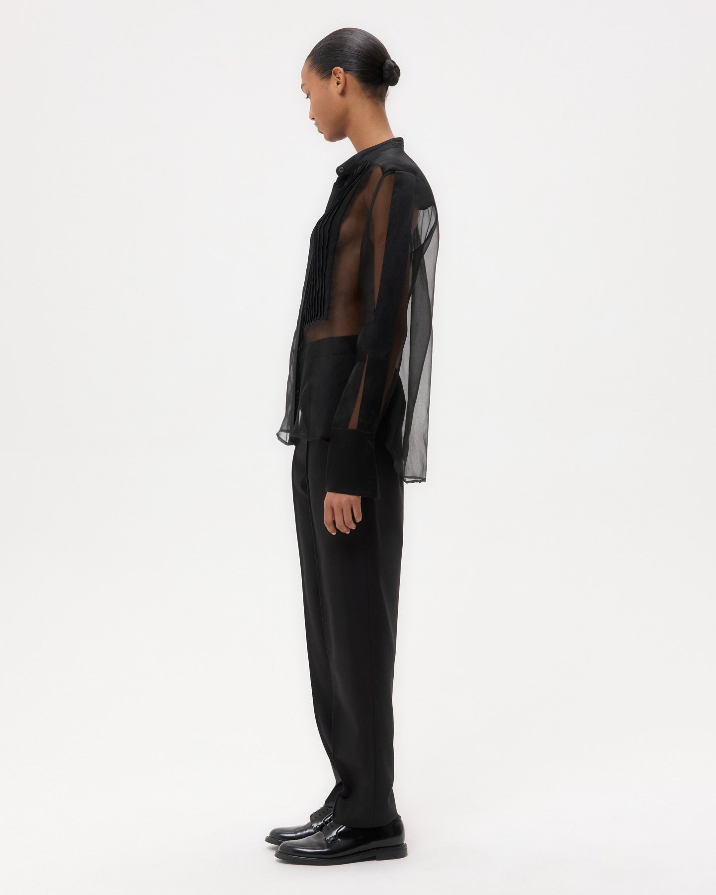 TWP Black Peyton Top in Silk Organza view 4