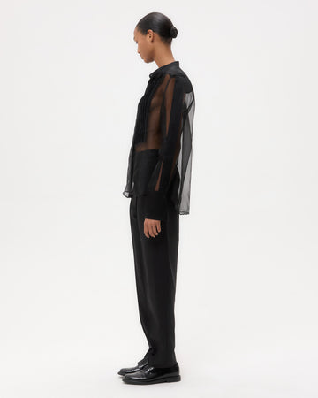 TWP Black Peyton Top in Silk Organza view 4
