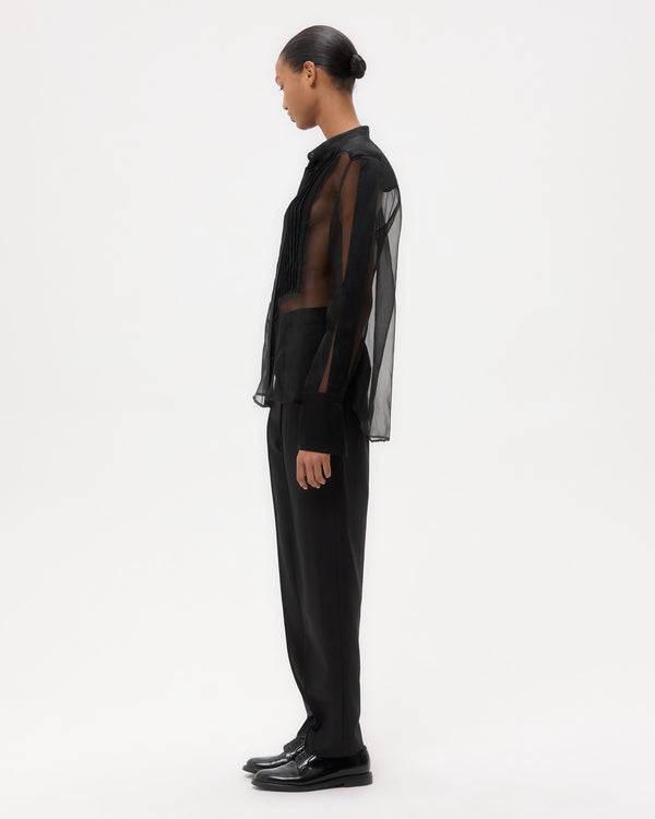TWP Black Peyton Top in Silk Organza view 4