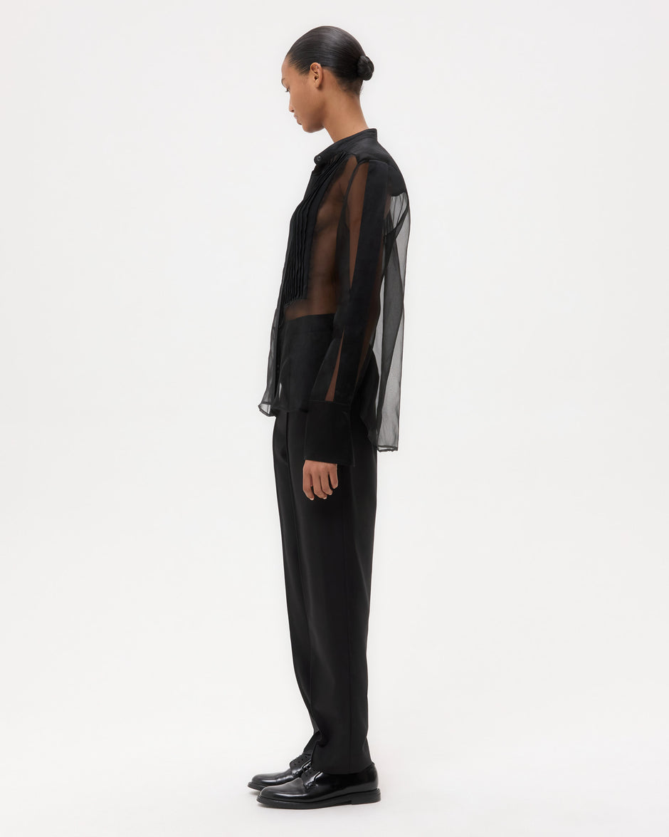 TWP Black Peyton Top in Silk Organza view 4