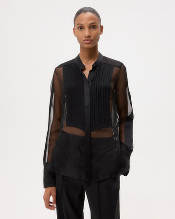 TWP Black Peyton Top in Silk Organza view 1