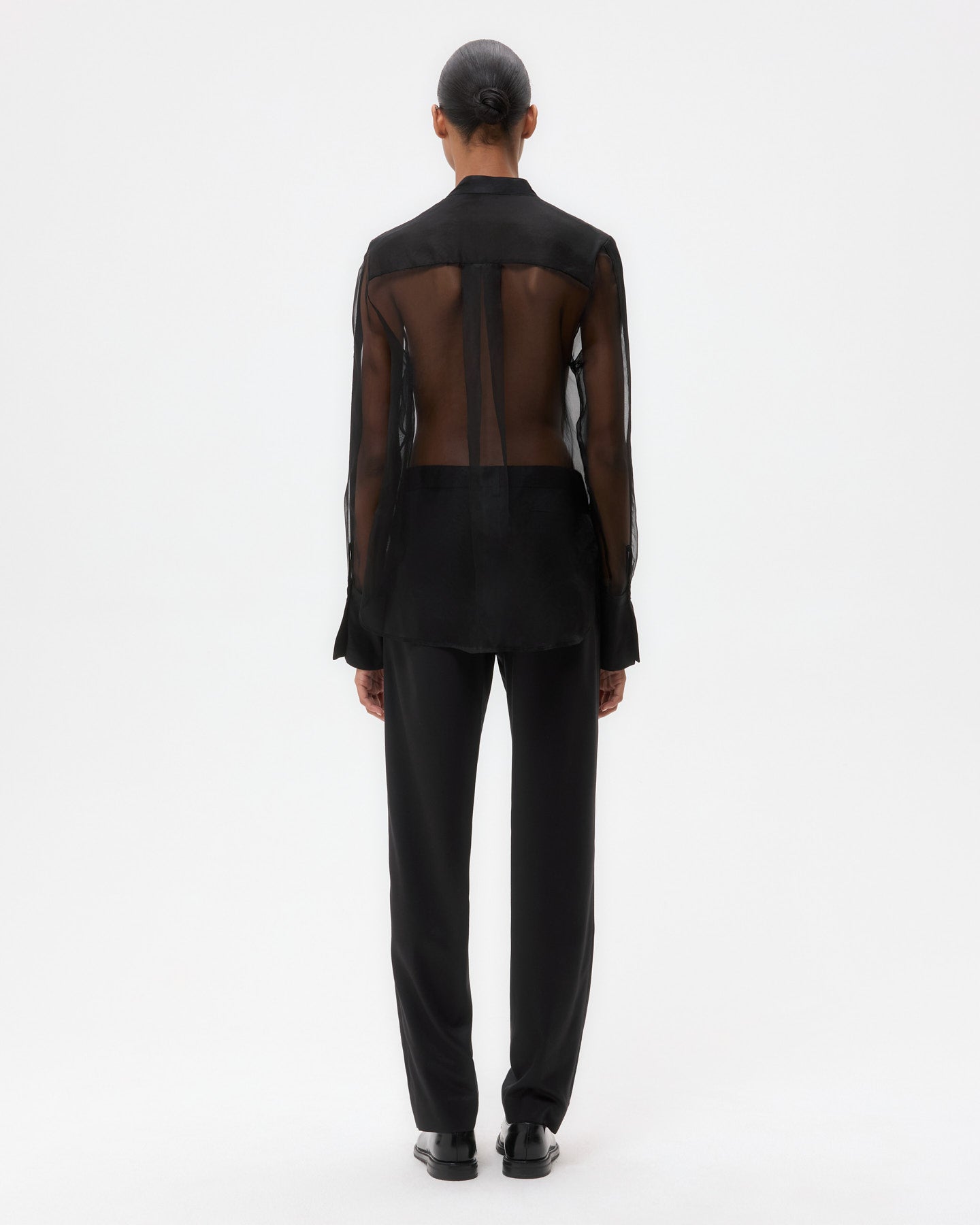 TWP Black Peyton Top in Silk Organza view 5