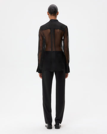TWP Black Peyton Top in Silk Organza view 5