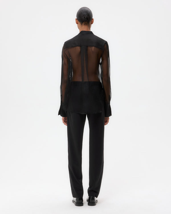 TWP Black Peyton Top in Silk Organza view 5