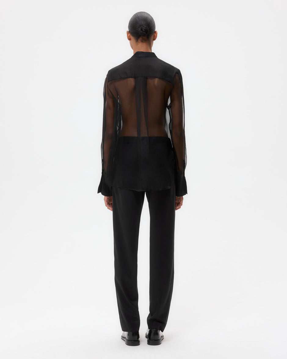 TWP Black Peyton Top in Silk Organza view 5