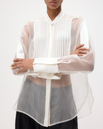 TWP Ivory Peyton Top in Silk Organza view 3