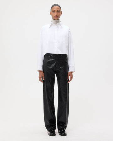 TWP White Soon To Be Ex Shirt With Bib in Super Compact Poplin view 6