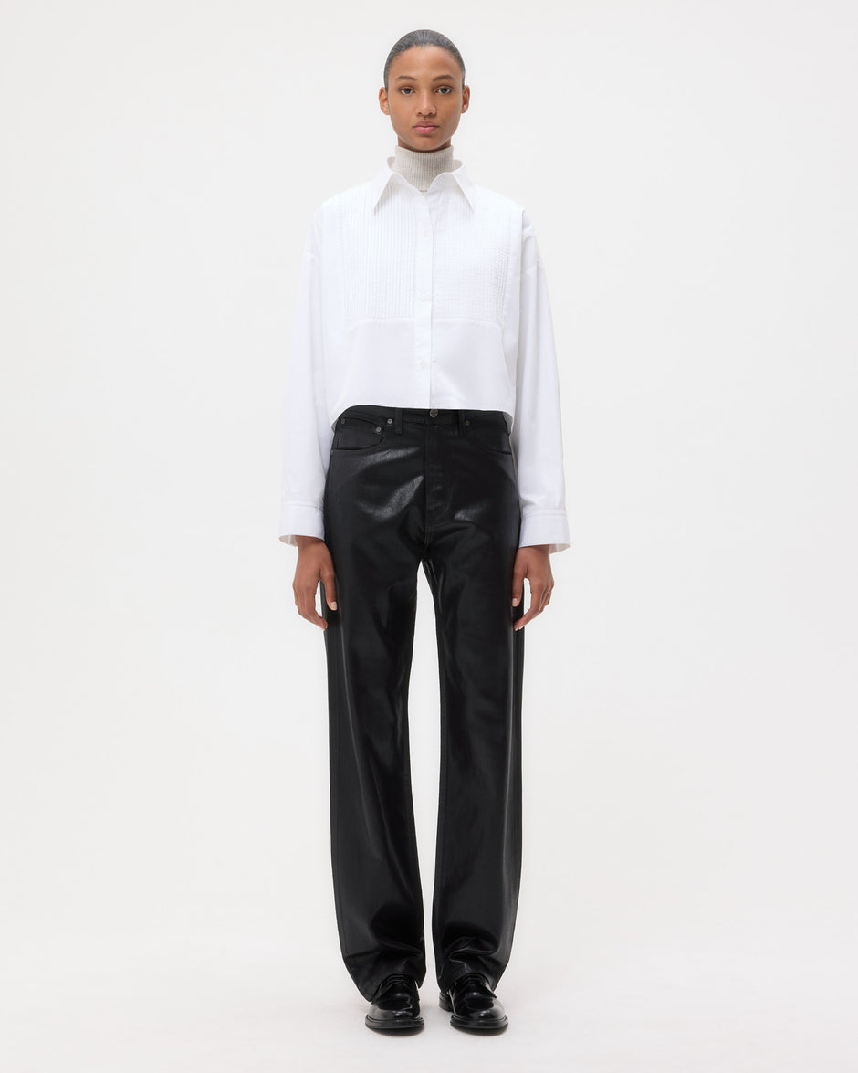 TWP White Soon To Be Ex Shirt With Bib in Super Compact Poplin view 6