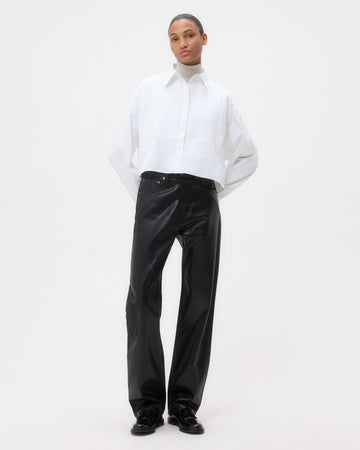 TWP White Soon To Be Ex Shirt With Bib in Super Compact Poplin view 3