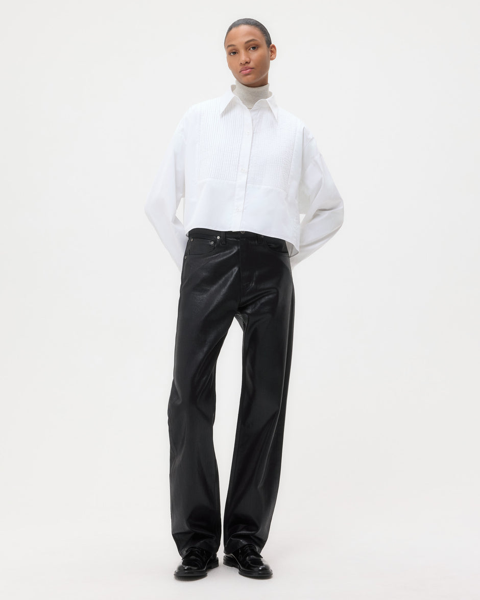 TWP White Soon To Be Ex Shirt With Bib in Super Compact Poplin view 3