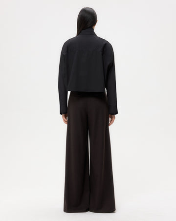 TWP Black Soon To Be Ex Shirt With Bib in Super Compact Poplin view 5