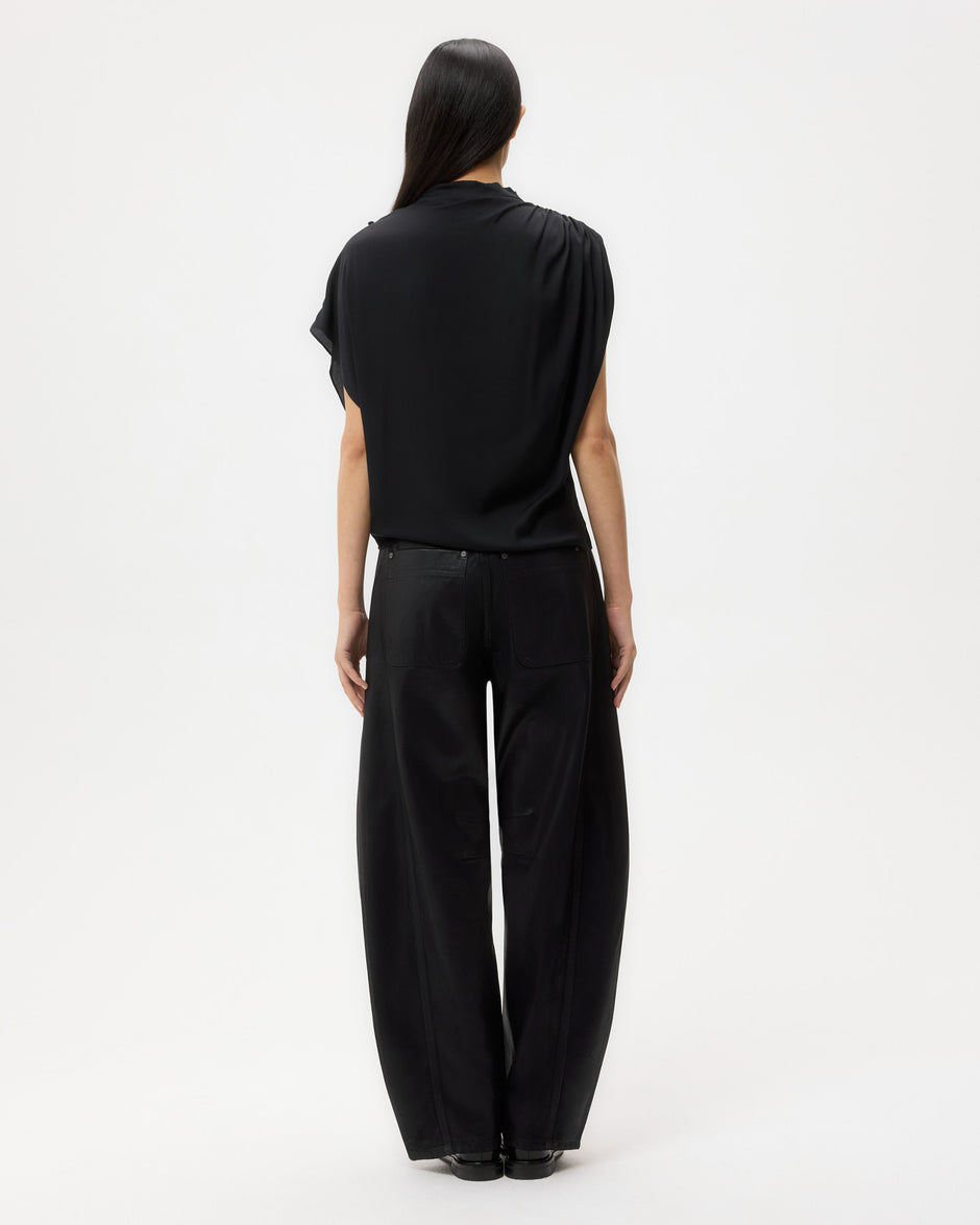 TWP Black Wish You Would Top in Silk Georgette view 5