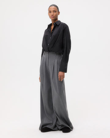 TWP Black Taken Top in Super Compact Poplin view 3