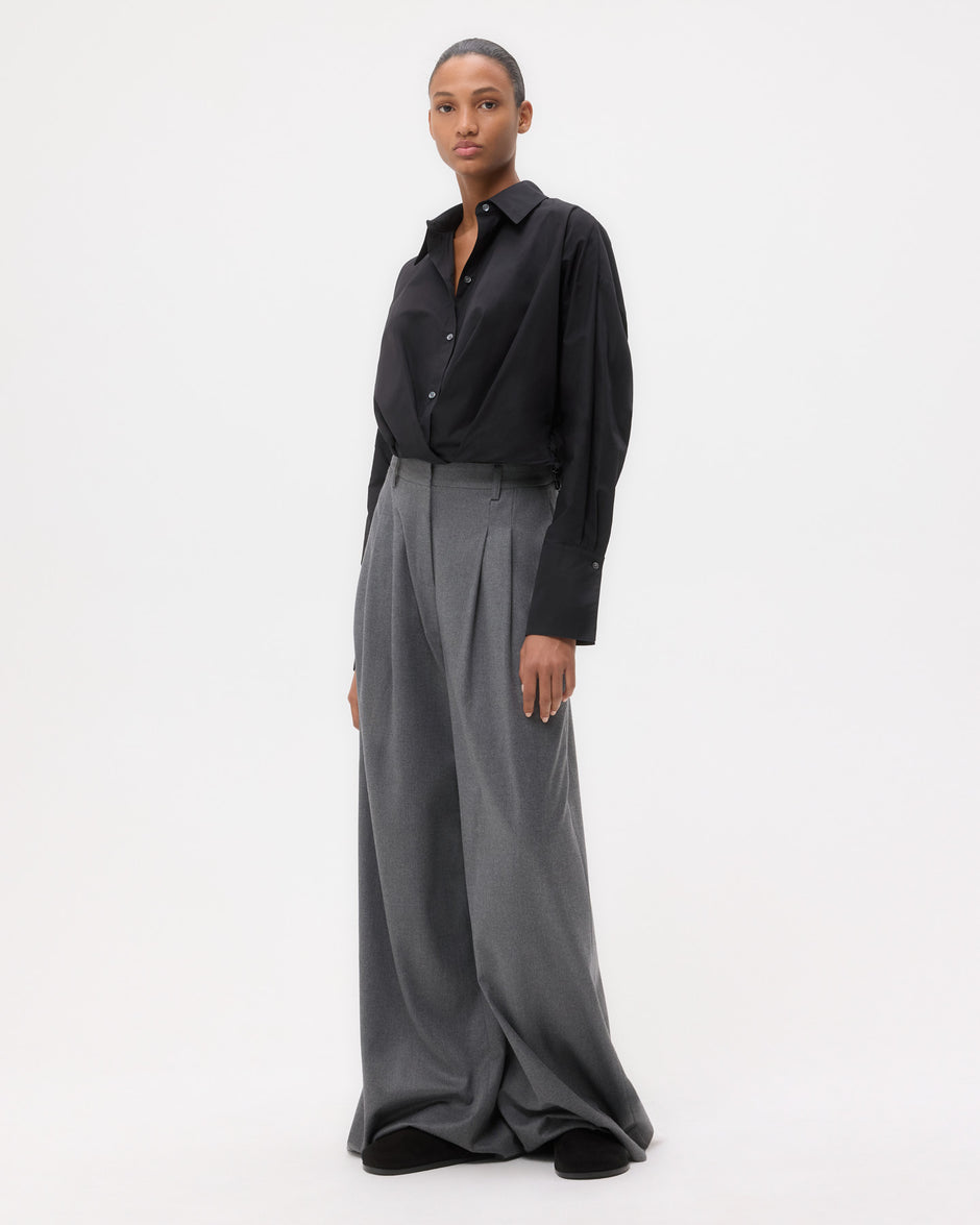 TWP Black Taken Top in Super Compact Poplin view 3