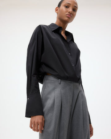 TWP Black Taken Top in Super Compact Poplin view 2