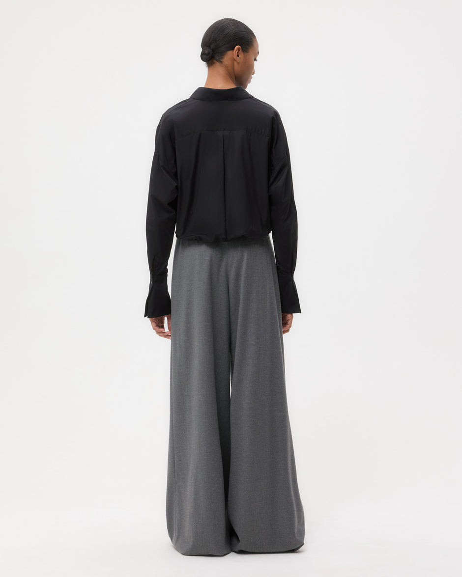 TWP Black Taken Top in Super Compact Poplin view 5