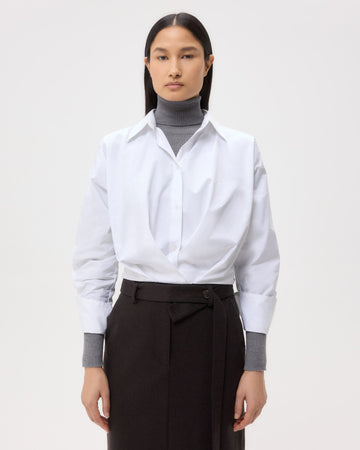 TWP White Taken Top in Super Compact Poplin view 1