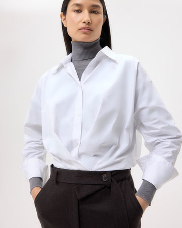 TWP White Taken Top in Super Compact Poplin view 2