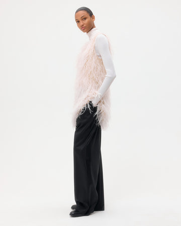 TWP Ivory Mini Dress in Feathers view 4