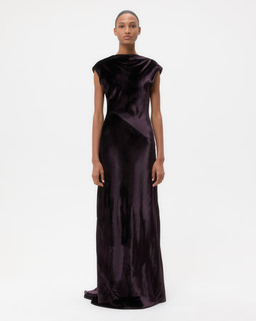 TWP Plum Back To You Dress in Stretch Light Velvet view 5
