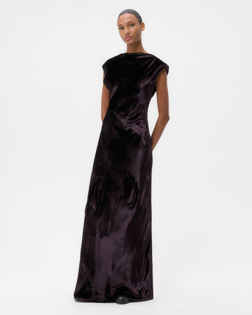 TWP Plum Back To You Dress in Stretch Light Velvet view 1