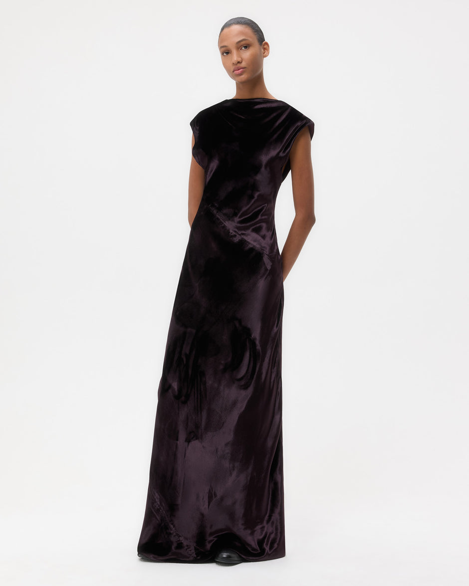 TWP Plum Back To You Dress in Stretch Light Velvet view 1