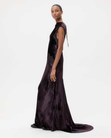 TWP Plum Back To You Dress in Stretch Light Velvet view 3