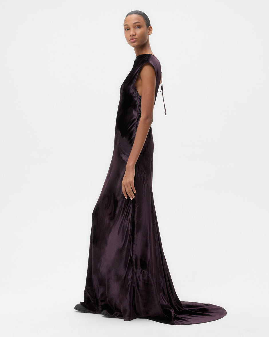 TWP Plum Back To You Dress in Stretch Light Velvet view 3
