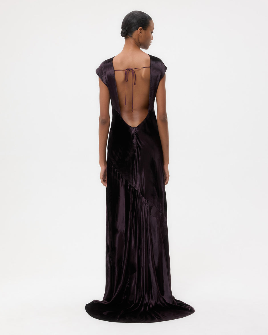 TWP Plum Back To You Dress in Stretch Light Velvet view 4