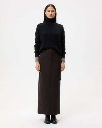 TWP Black Easy T Neck Sweater in Cashmere view 6