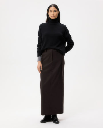 TWP Black Easy T Neck Sweater in Cashmere view 3