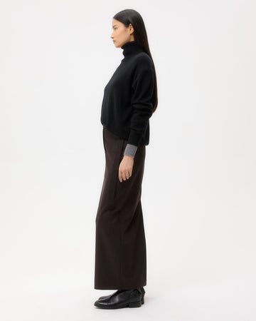 TWP Black Easy T Neck Sweater in Cashmere view 4