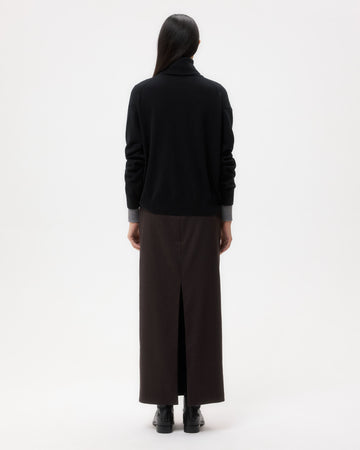 TWP Black Easy T Neck Sweater in Cashmere view 5