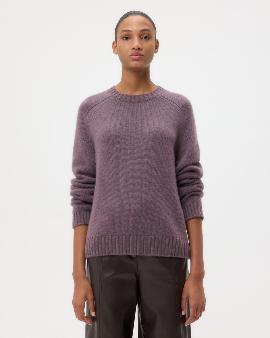 TWP Smoked lavender New Jill Crewneck in Cashmere view 1