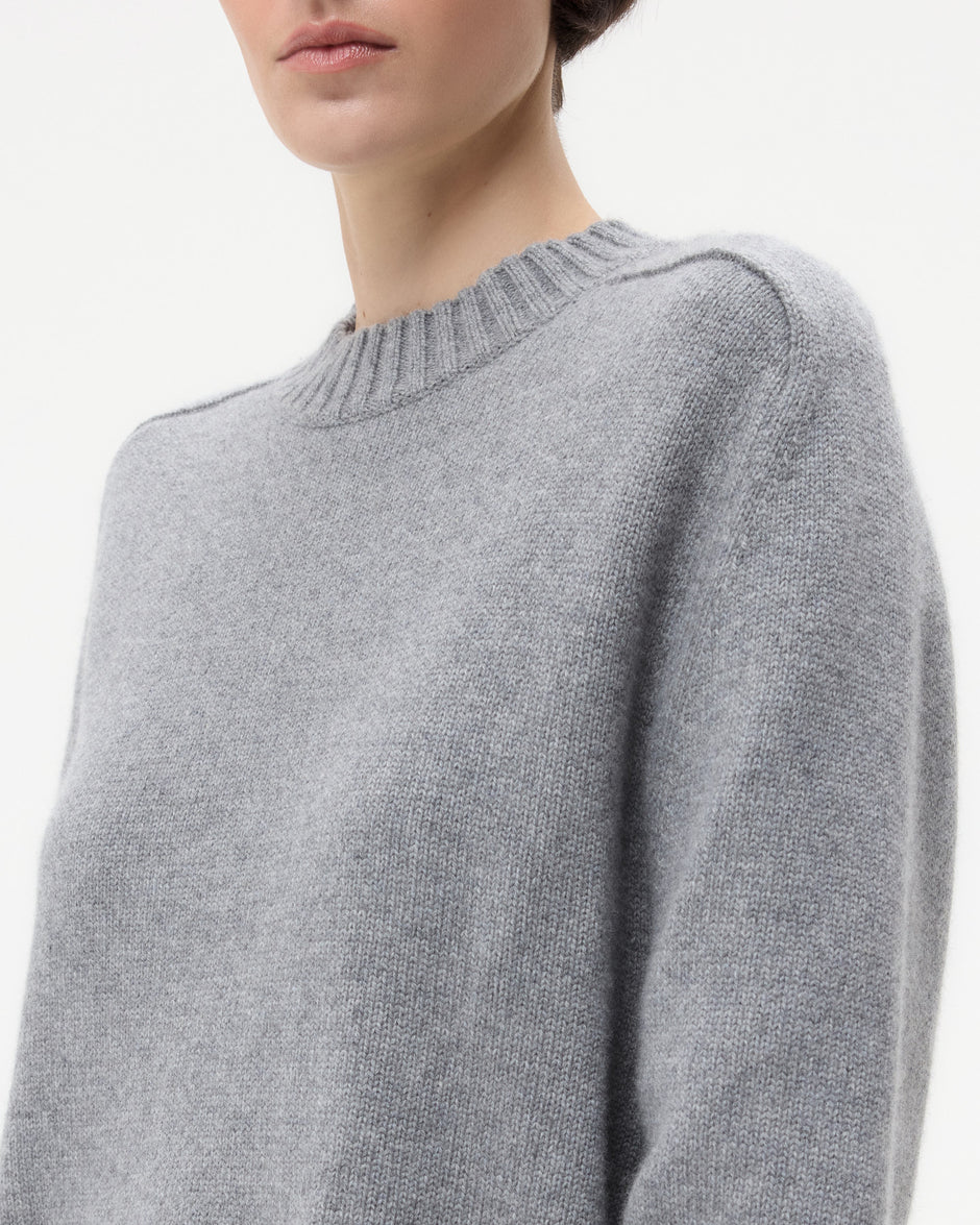 TWP Grey New Jill Crewneck in Cashmere view 4