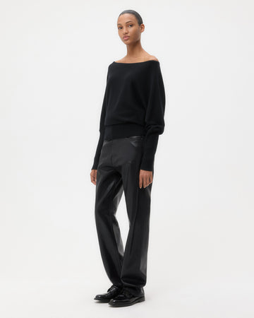 TWP Black Off The Shoulder Knit in Cashmere view 4